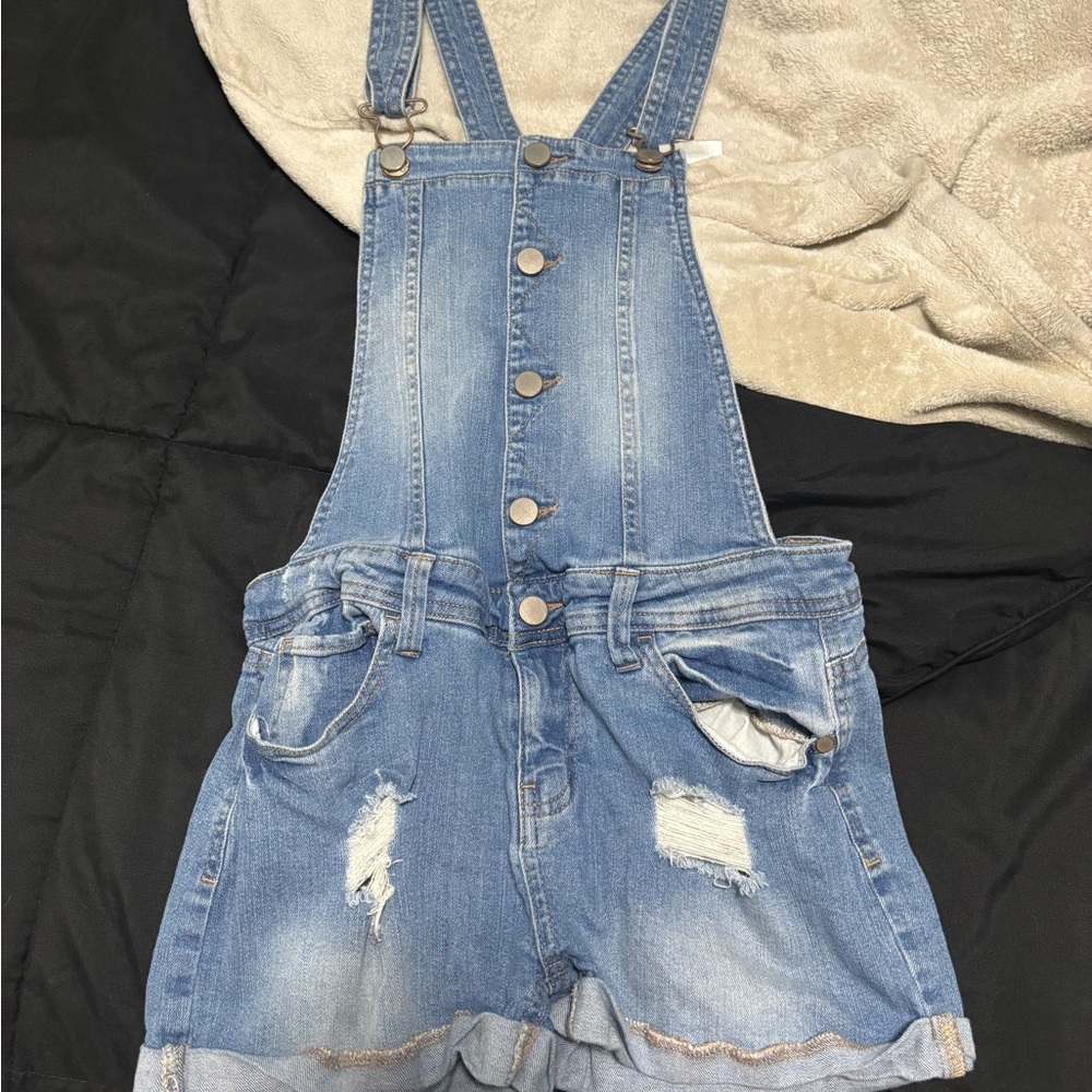 Denim Overall Shorts